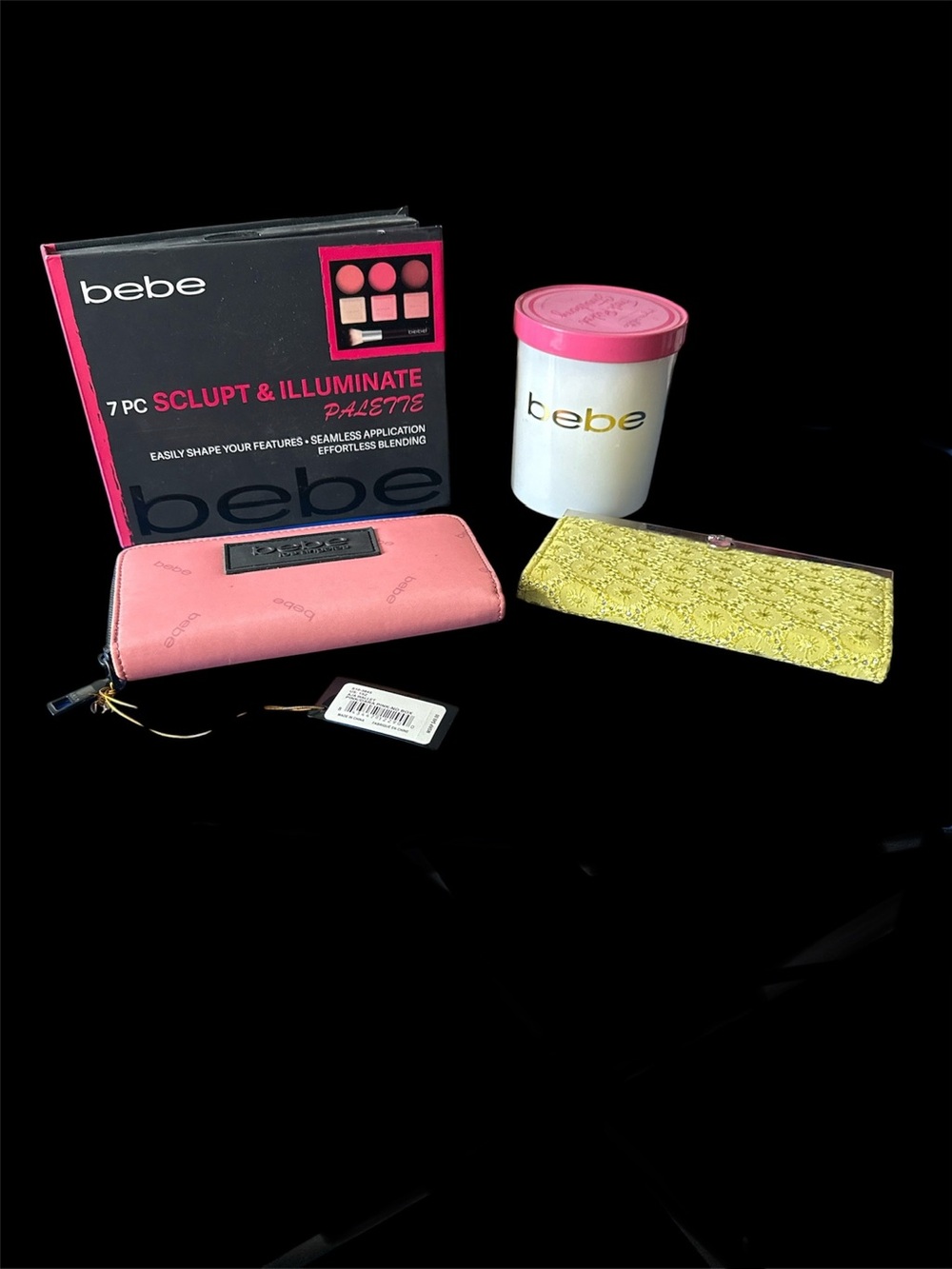 💖BUNDLE💖 bebe CANDLE, Wallets, candle and Cosmetic Set